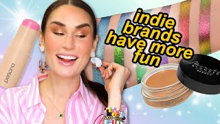 TRYING NEW INDIE MAKEUP Monika Blunder LH Cosmetics Persona Kaleidos amp MORE [upl. by Sorenson]