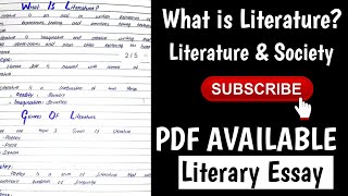 What is Literature  Literature and Society [upl. by Harifaz]