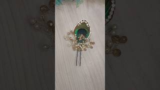 Morpankh Kundan Juda Pin Peacock Hair Accessories diy trending hairaccessories MJKARTCRAFT691 [upl. by Namajneb]