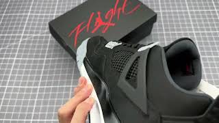 Air Jordan 4 Retro quotBlack Canvasquot Add WhatsApp：86 15980346095 [upl. by Garrard537]