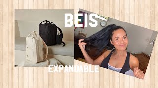 BEIS Extendable Backpack Comparison black and cream [upl. by Pebrook]