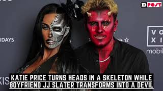 Katie Price turns heads in a skeleton while boyfriend JJ Slater transforms into a devil [upl. by Alta]