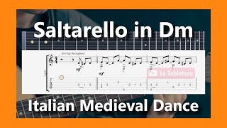 Saltarello in Dm  Medieval Italian Dance  Guitar Tab [upl. by Gentry174]