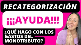 Recategorización Monotributo PREGUNTAS FRECUENTES 🤔 ¿Qué hacer con los gastos [upl. by Yarg]