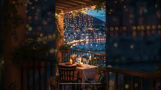 Romantic Balcony Dinner with Stunning City  Saxophone Jazz Music amp Cozy Candlelit Evening Ambiance [upl. by Bandler256]