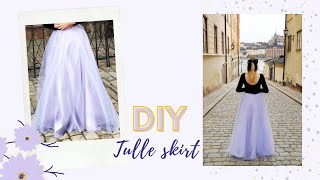 DIY Long Tulle Skirt StepByStep Sewing Guide For A Prom Skirt  Sesala DIY [upl. by Langelo]