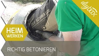 Richtig betonieren Beton mischen aus Sand Zement und Wasser [upl. by Maia344]