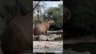 Capybara Riding a Crocodile – How Does This Happen funfacts capy [upl. by Millar116]