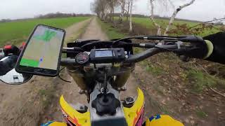 Trail riding in the Netherlands trans euro trailTET without dirtbike experience Suzuki RMZ450 [upl. by Anirahs]