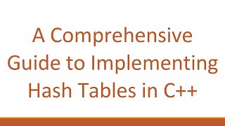 A Comprehensive Guide to Implementing Hash Tables in C [upl. by Enyr]