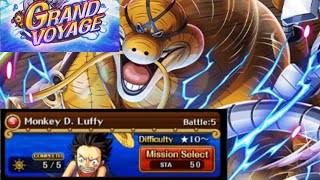 OPTC Grand voyage VS Luffy lvl 5  King support only [upl. by Sola]