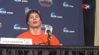 Alex Dieringer Oklahoma State after 157 lbs NCAA semifinals victory [upl. by Nehtanoj142]