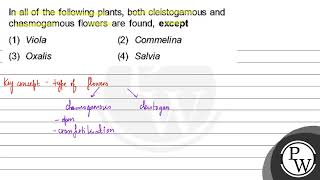 In all of the following plants both cleistogamous and chasmogamous flowers are found except 1 [upl. by Eelrahs]