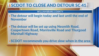 SCDOT to close and detour SC 41 [upl. by Anirol670]