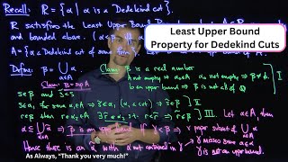 The Least Upper Bound Property of Dedekind Cuts [upl. by Rases]