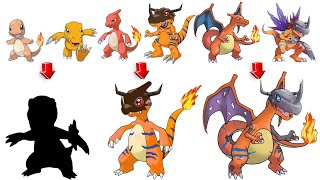 Charmander amp Agumon Fusion Evolution Line  Pokemon Digimon Fusion [upl. by Netsirhk37]