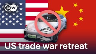 Biden backs down on tariffs against Chinese EVs  DW News [upl. by Enelyaj]