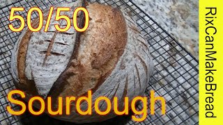 AWESOME 5050 Sourdough Bread  Sprouted Wheat Delicious EASY [upl. by Amikat]