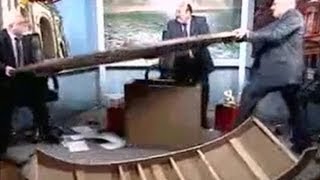 TV guests destroy studio in onair brawl [upl. by Yelda]