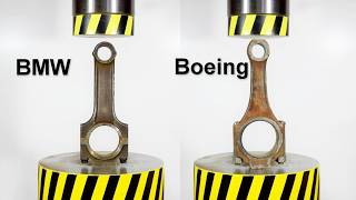 HYDRAULIC PRESS VS ENGINE CONNECTING RODS AND SEAT BELTS [upl. by Edvard]