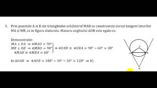 Prin punctele A si B ale triunghiului echilateral MAB se construieste cercul tangent laturilor MA [upl. by Iclek]