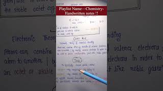 Octet RuleChemistry  Chapter 3 Chemical Reactions amp Bonds Lec15Part1 [upl. by Kelcie]