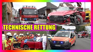 🚨 EINSATZ 🚒 FEUERWEHR OSTFILDERN  TECHNISCHE HILFELEISTUNG PKW gegen Mauer  E [upl. by Filip]