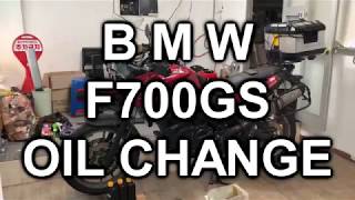 BMW F700gs Replacing Engine OilFilter [upl. by Ardnusal]