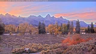 Teton Time Lapse of sunset viewed from Dornans on September 30 2024 [upl. by Enirroc482]