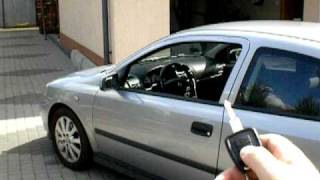 Opel Astra G  automatically closing windows after locking of Domykanie szyb  po ryglowaniu [upl. by Akirre]