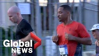 Will Smith runs a half marathon in Havana checking off bucket list item [upl. by Winola]