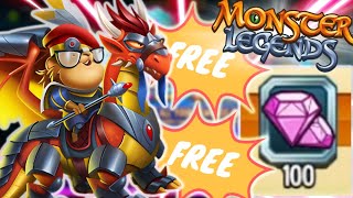 How To GET 100 FREE GEMS In Monster Legends 2024 [upl. by Schoof337]