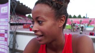 Tatjana Lofamakanda Pinto GER after the semifinal 100m Tampere 2013 [upl. by Riha]