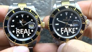 How to Spot a Fake Rolex  Comparing a Real to a Fake [upl. by Lehcir]