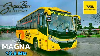 VRLS LATEST TATA MAGNA BS6 SLEEPER BUS  Mumbai to Hubli bus journey in heavy rains🌧️ [upl. by Avrit]