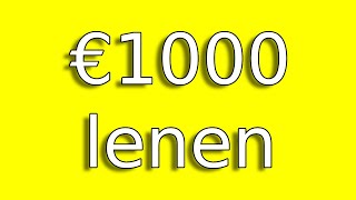 1000 euro lenen [upl. by Aidyn]