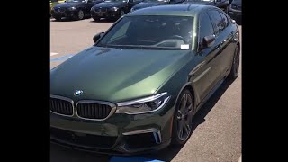 BMW M550i in Malachite Green with Caramel Rosewood interior [upl. by Nnaeiluj539]