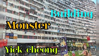 Hong Kong Monster Building 4kYick cheong Building  Hongkong Walking Tour [upl. by Yleme]