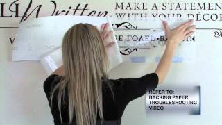 How to Apply Vinyl Wall Quotes  Video 3B Hinge Application Method [upl. by Mailli]