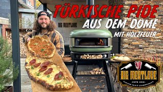 Türkische Pide aus dem Holzbackofen  Gozney Dome mit Holz befeuern  Bigmeatlove 034 [upl. by Esinej867]