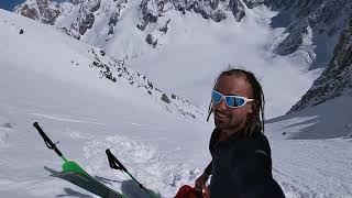 Col des Cristaux NE slope  Ski Alpinism Glacier dArgentiere Chamonix [upl. by Lambard]