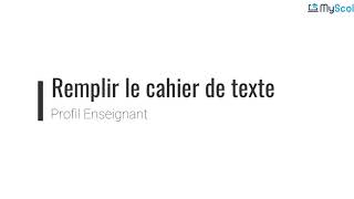 Comment remplir le cahier de texte [upl. by Slaohcin894]