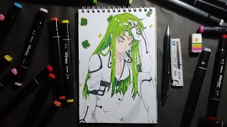 HOW TO DRAW CC C2  Code Geass Lelouch of the Rebellion easy step by step [upl. by Aniroc]