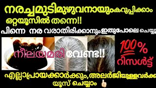 Natural Hair Dye നരച്ചമുടിഒറ്റ യൂസിൽതന്നെകറുപ്പാകുംhome remedy for grayhairkrishnascookingworld [upl. by Vyky]