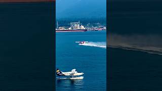 Beautiful takeoff of a seaplane💚❤️💙 seaplane takeoff canadaplace vancouver [upl. by Aciretal]