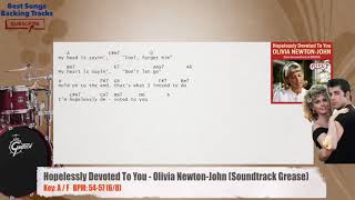 🥁 Hopelessly Devoted to You  Olivia Newton John Grease Drums Backing Track with chords and lyrics [upl. by Faustus]