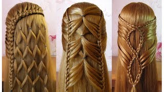 Coiffures simples et belles 🌷 facile à faire cheveux longsmi longs [upl. by Eiger]