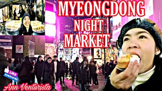 Myeongdong Night Market  Korean Foods  South Korea [upl. by Arraeit]