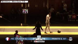 Montreux 2015 ME European Championship T16 03 yellow Priinits S EST vs Grumier G FRA [upl. by Enamrej]