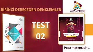 حل تستات بوزا رياضيات 1 معادلة درجة اولى \ puza matematik 1 birinci dereceden denklem test 2 [upl. by Novyar968]